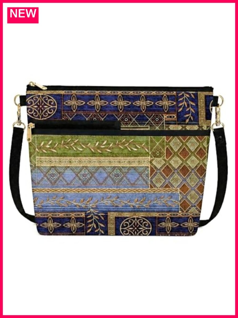 Handmade Hobo Shoulder Bag Large Zipper Purse Tapestry Embroidered